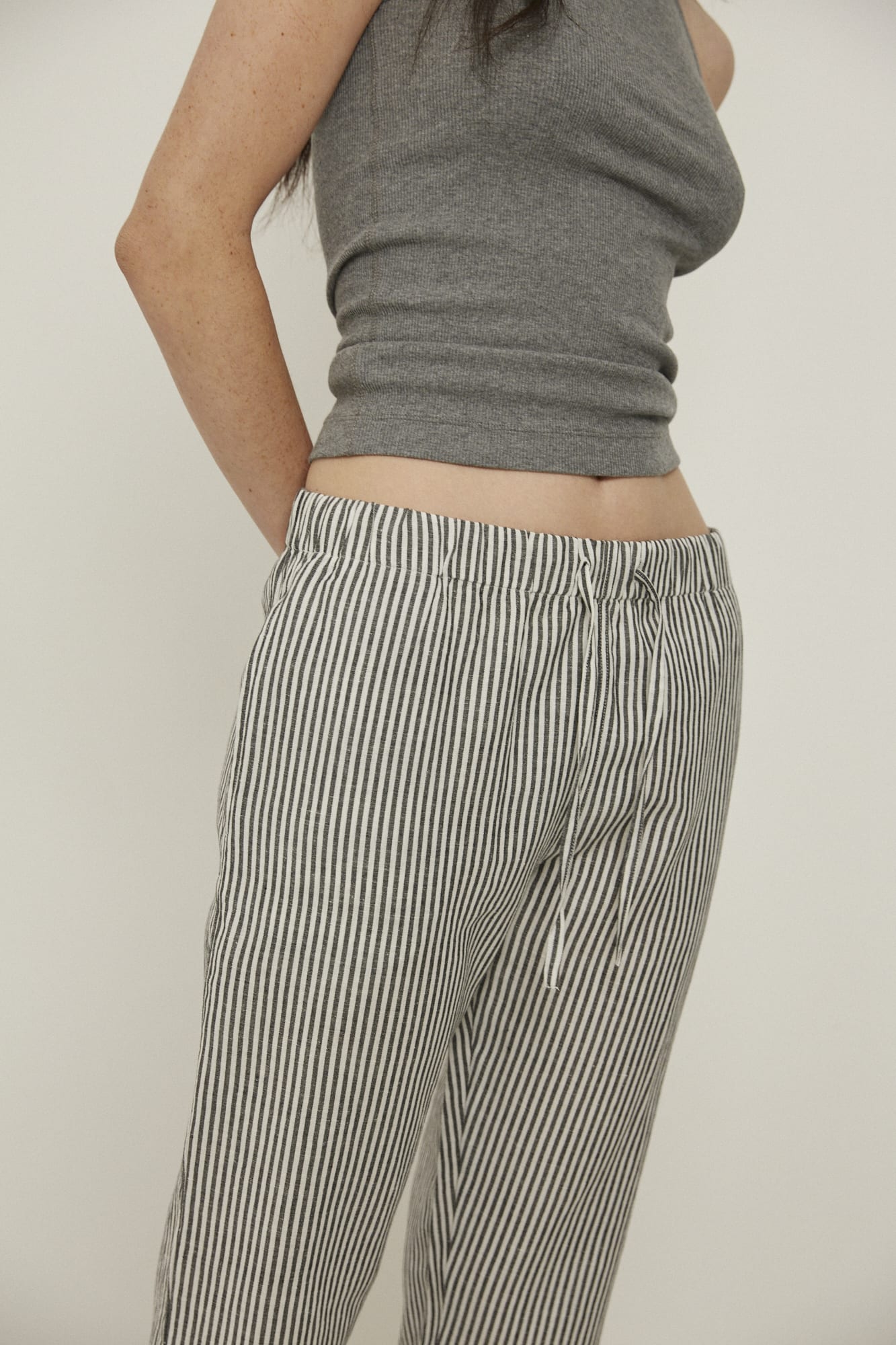 Everyday Pant, Black/White Stripe