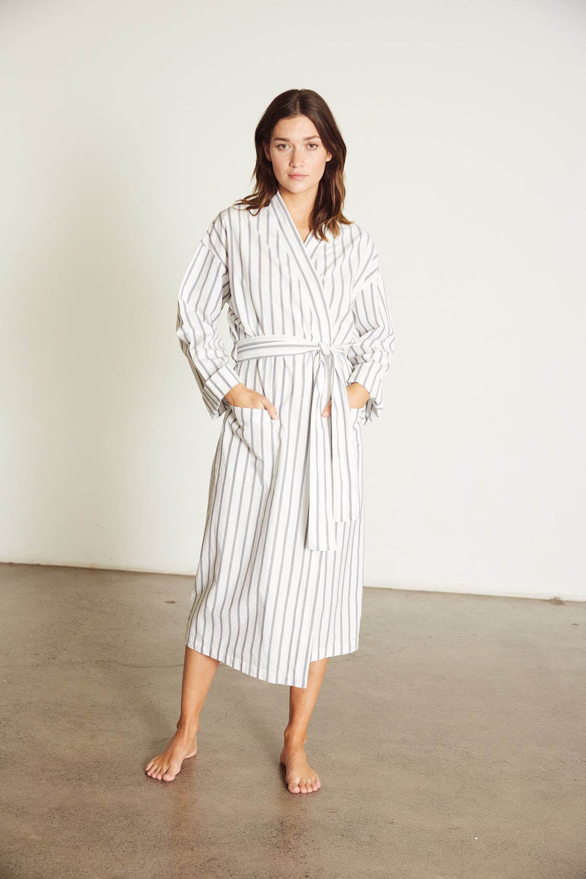 Everyday Robe, Navy Stripe