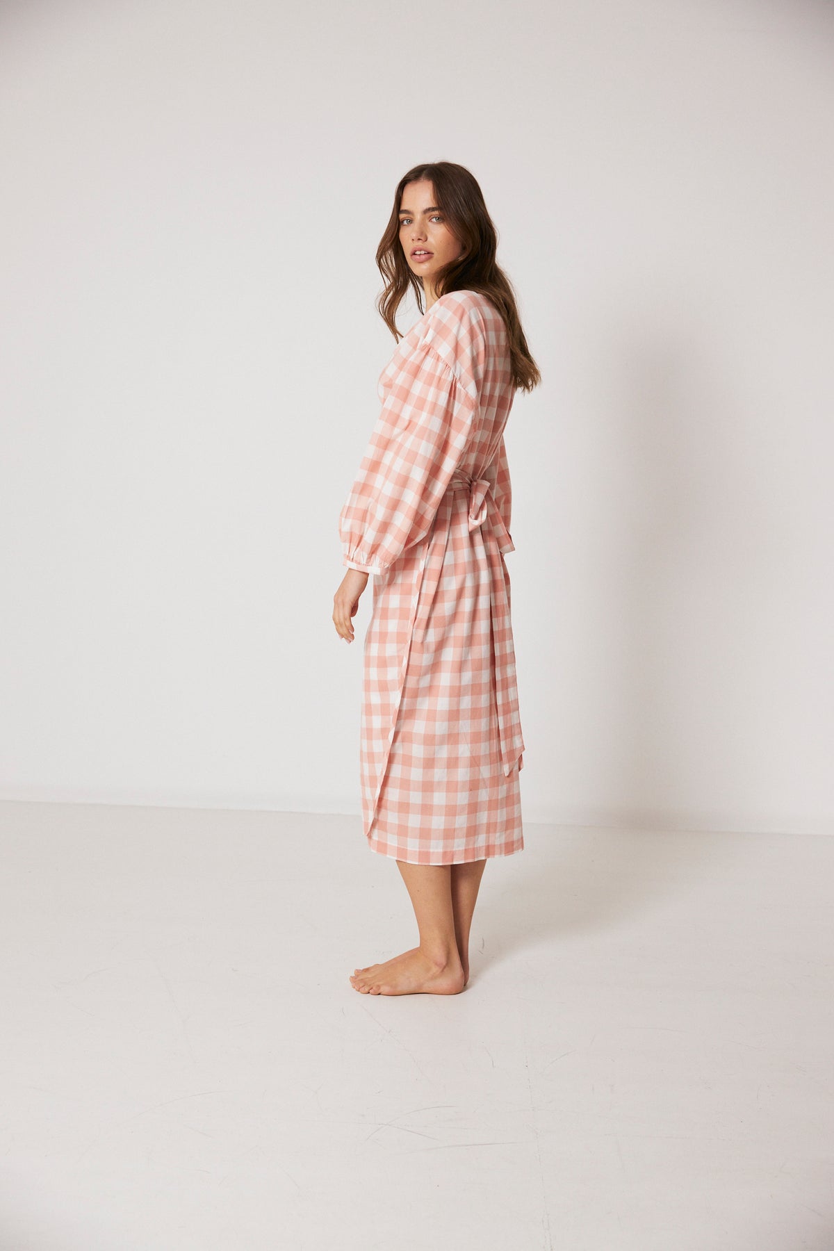 Agnes Wrap, Pink Gingham