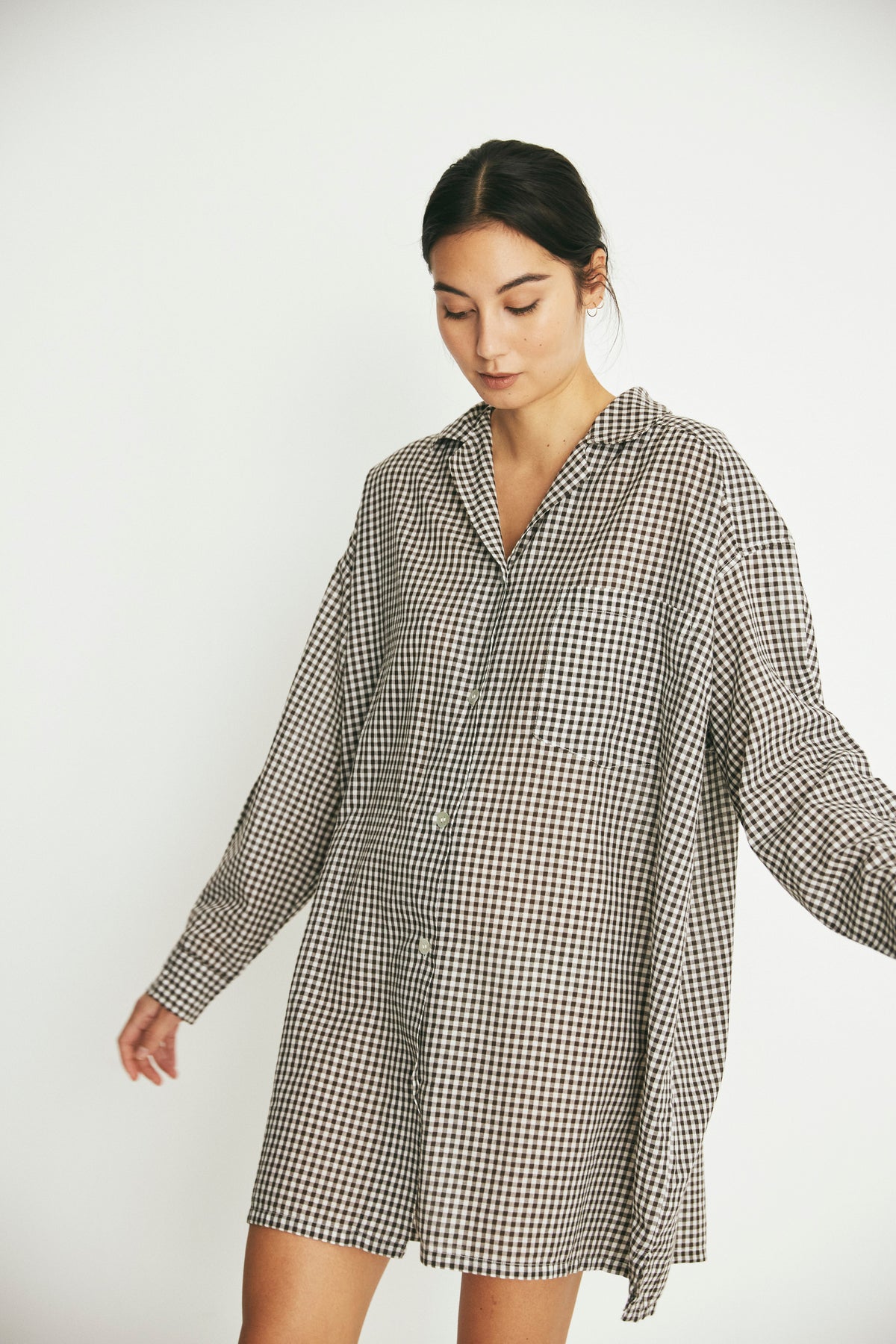 Sleep Shirt, Chocolate Gingham