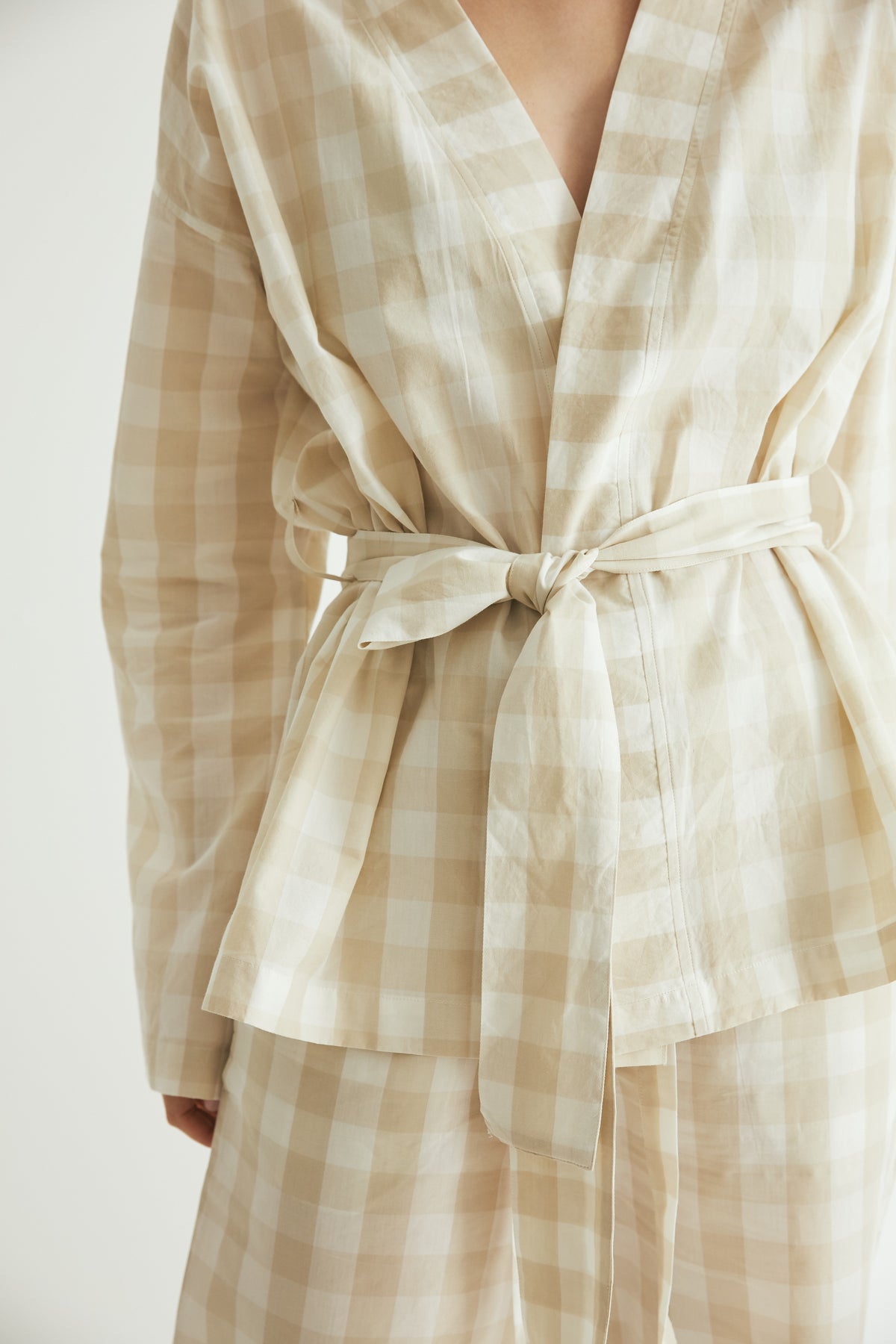 Wrap Set, Oatmeal Gingham