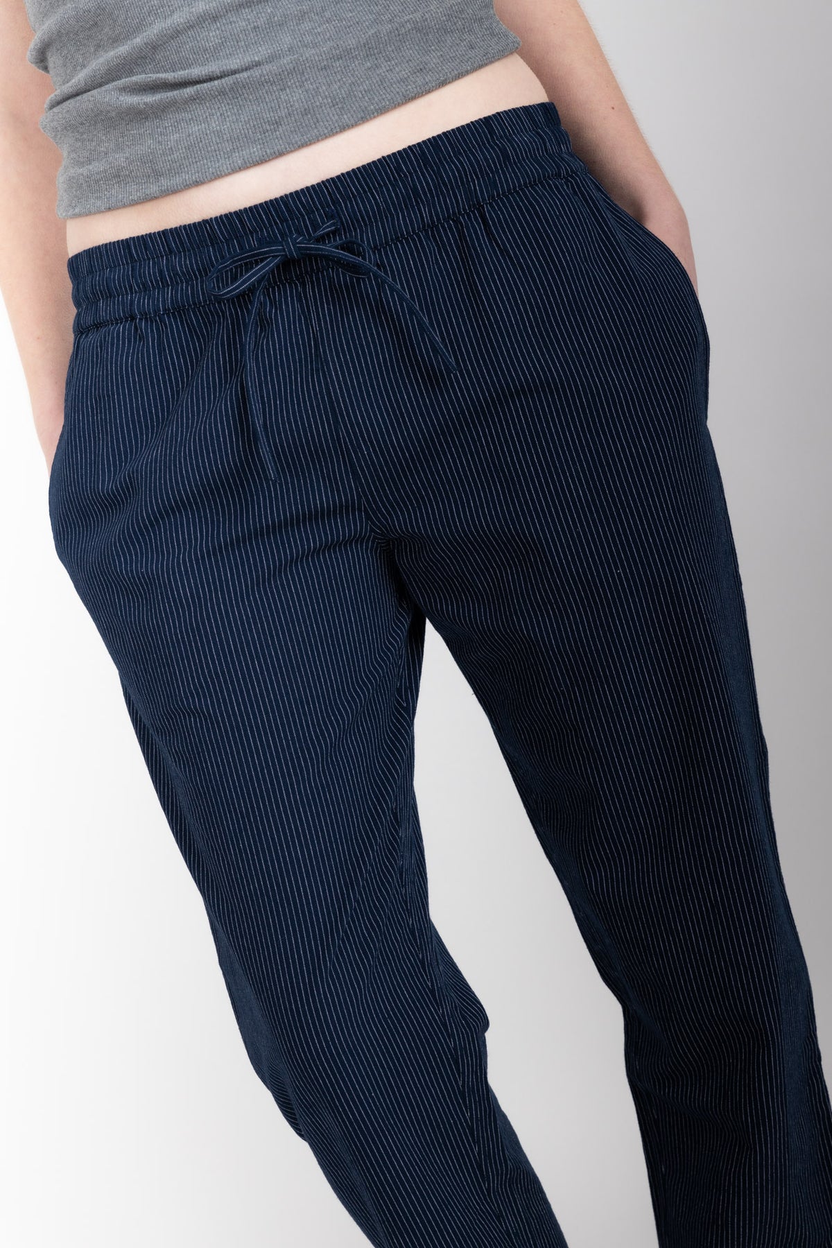 Everyday Pant, Navy Pinstripe