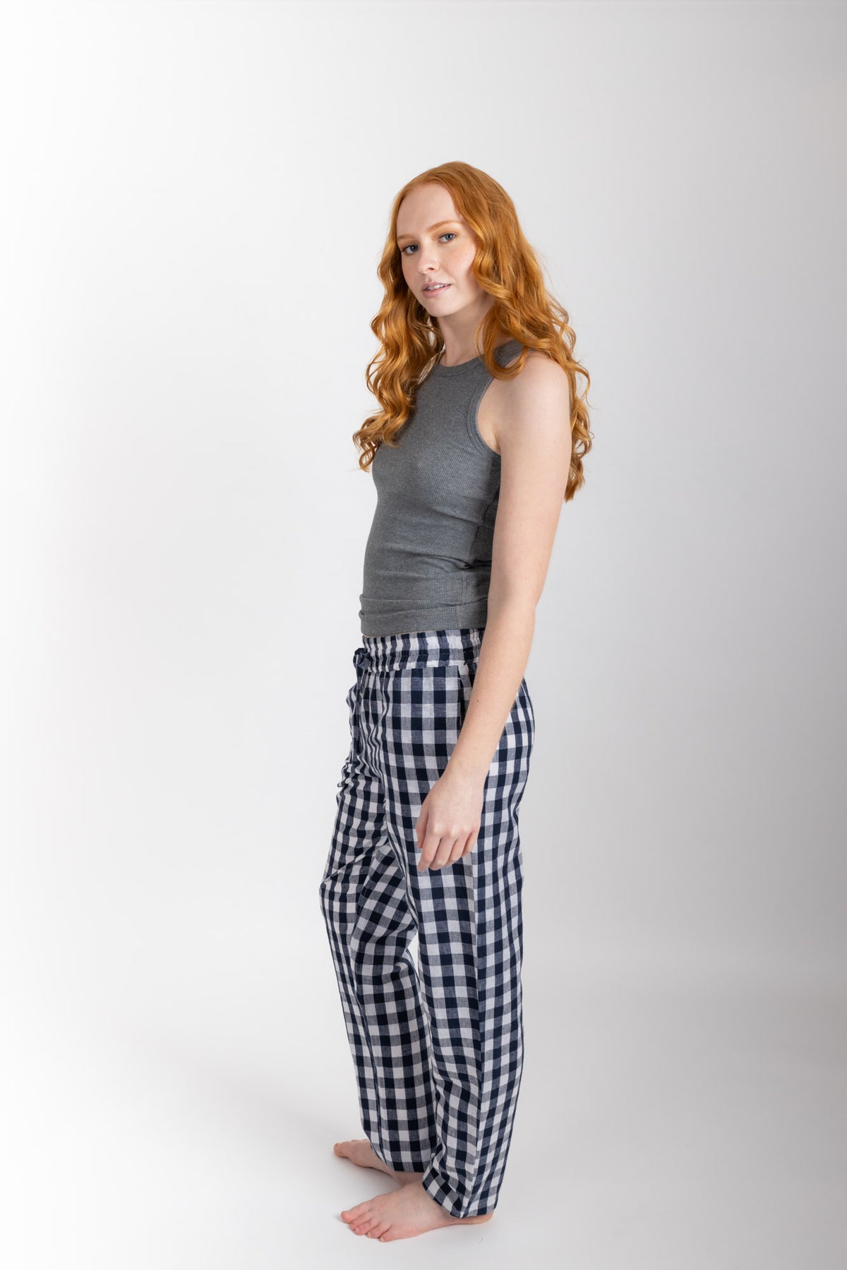 Everyday Pant, Navy Check