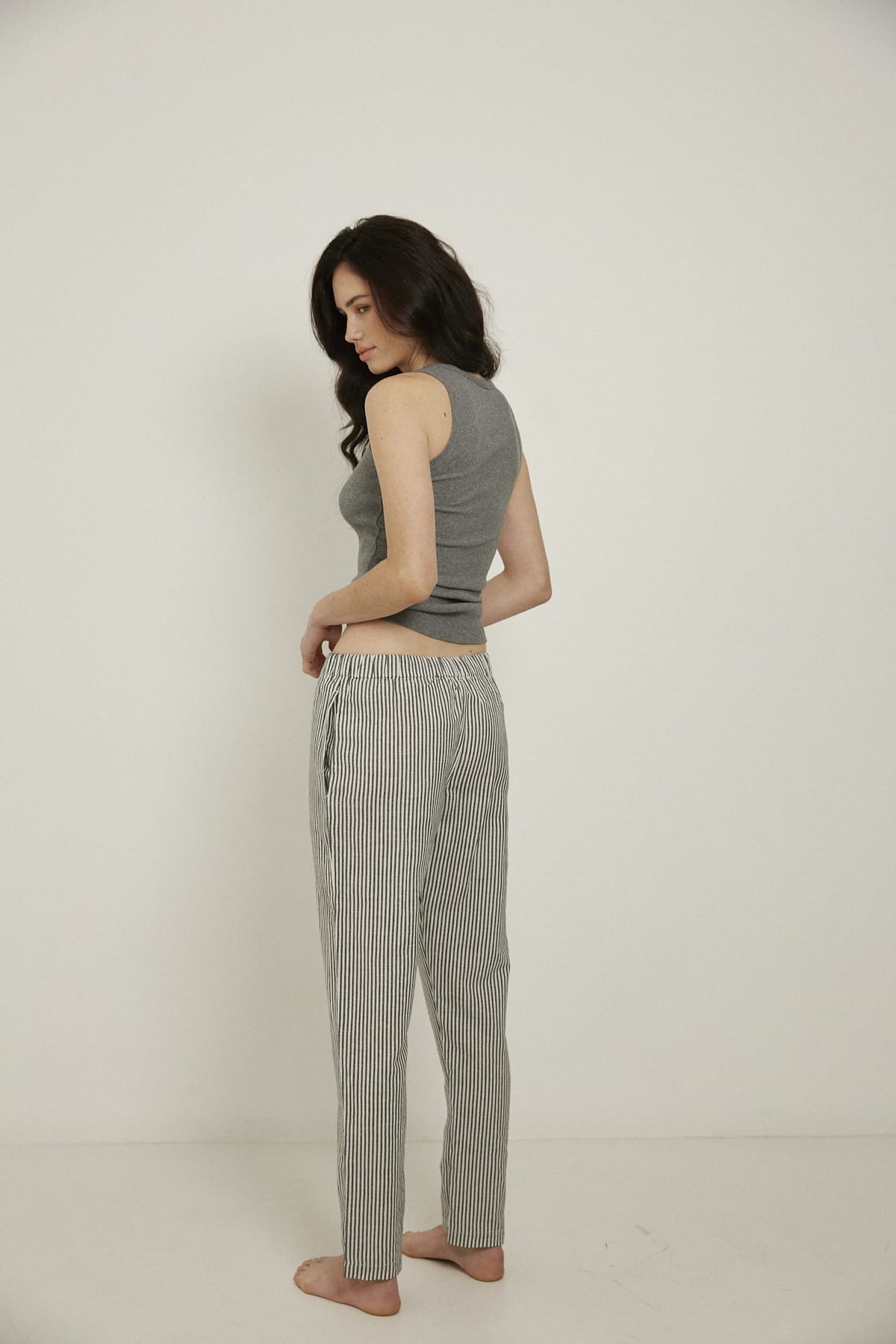 Everyday Pant, Black/White Stripe