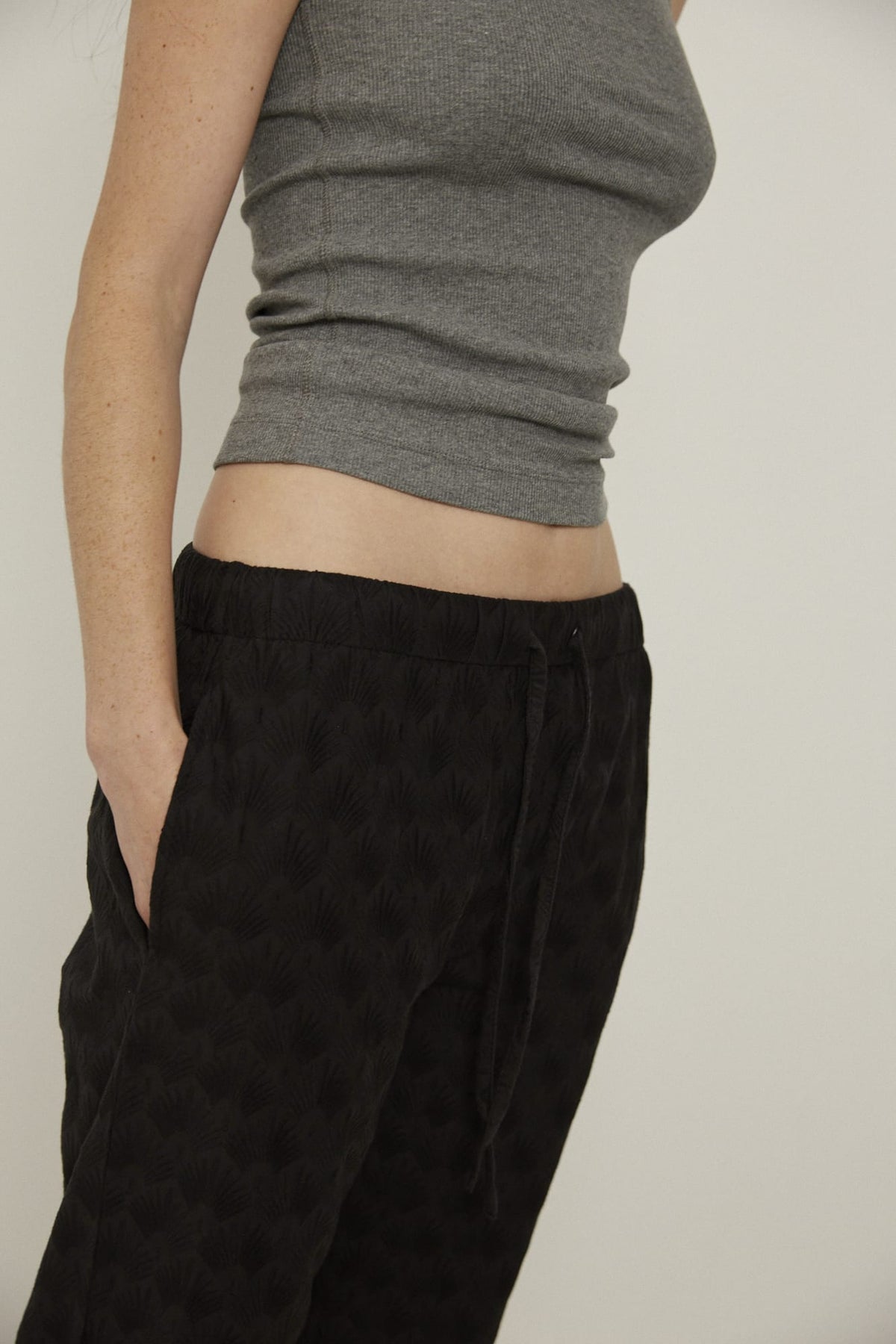 Everyday Pant, Black Embroidery