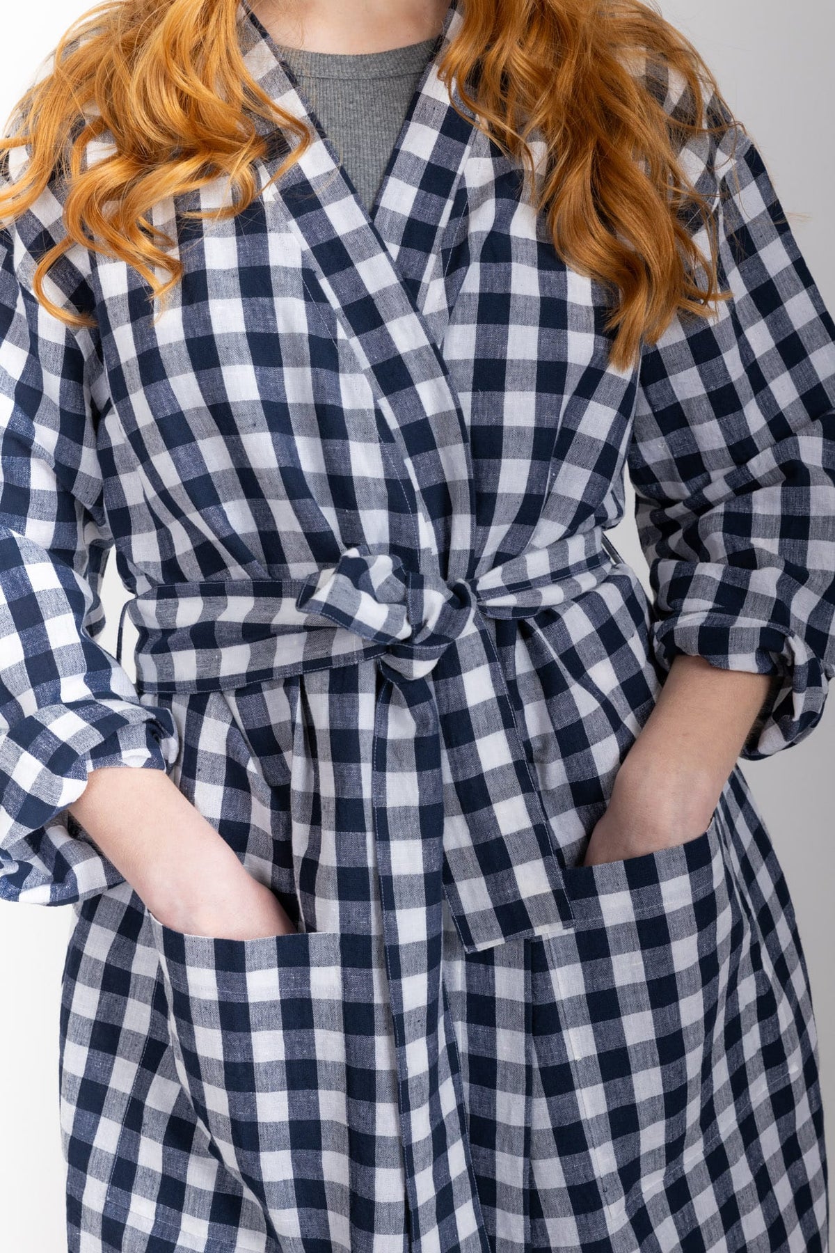 Everyday Robe, Navy Check