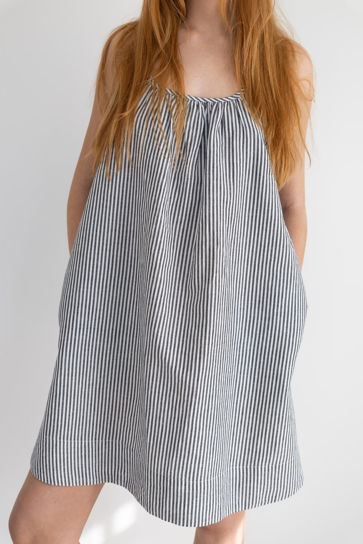 Evie Slip, Black/White Stripe