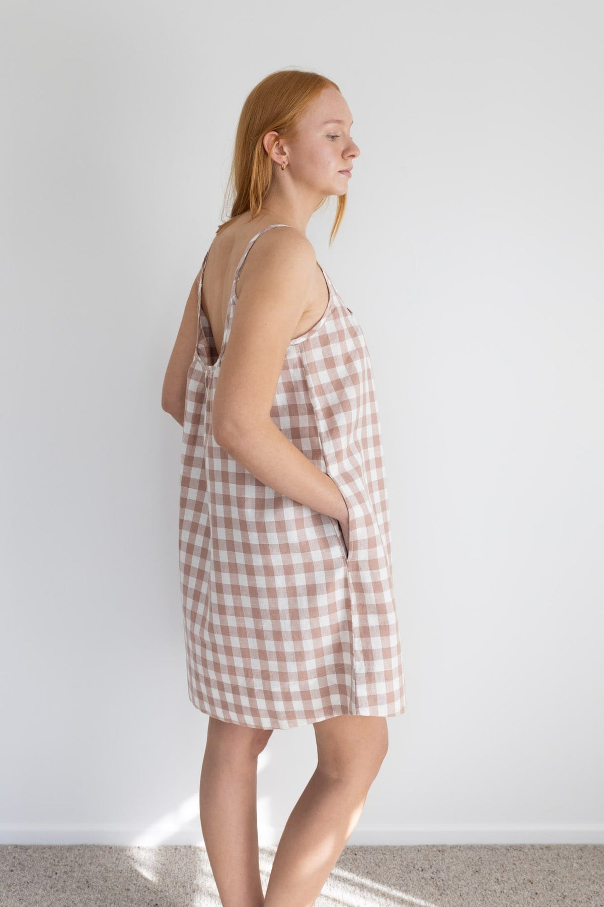 Evie Slip, Pink/White Check