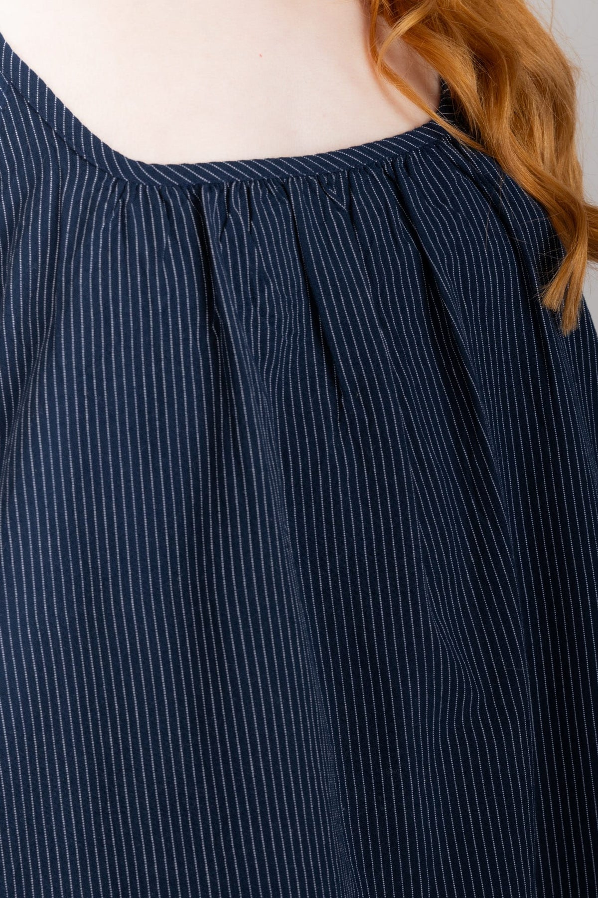 Evie Slip, Navy Pinstripe