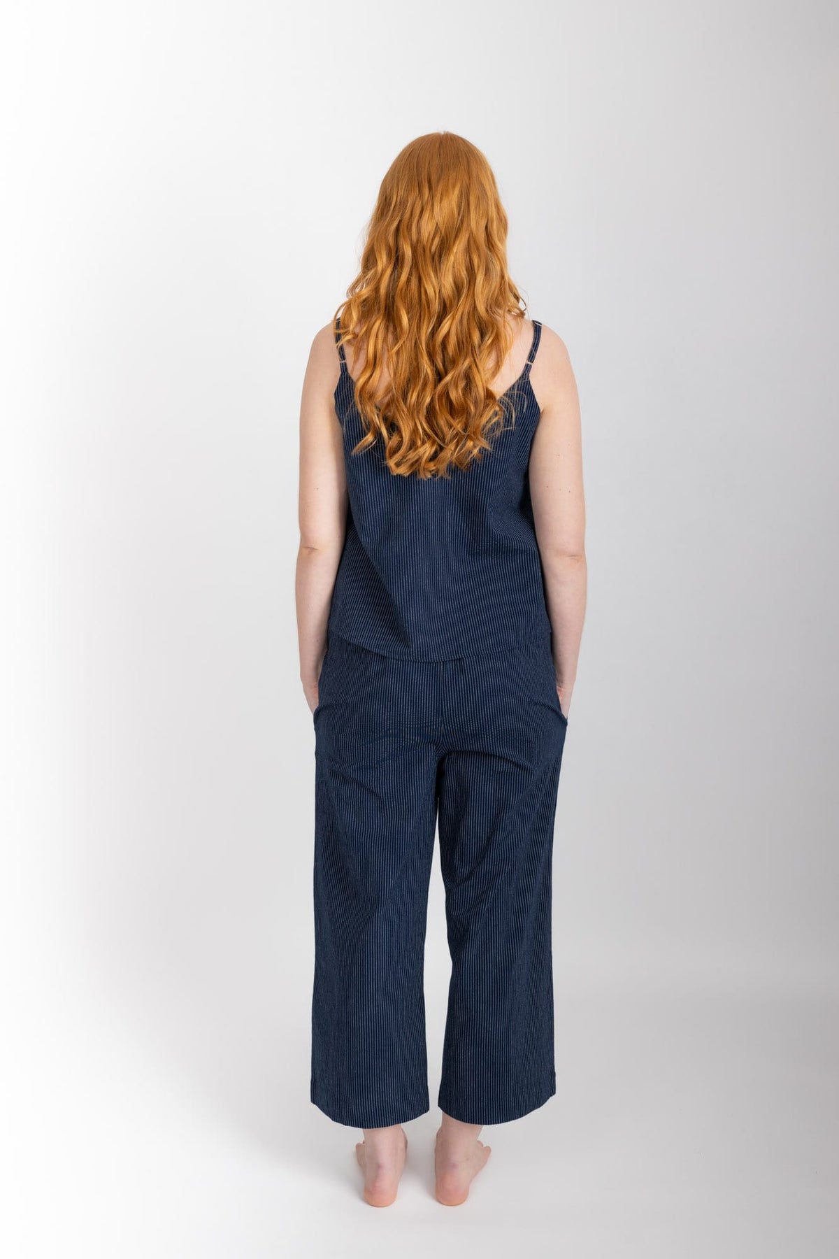 Paloma Set, Navy Pinstripe
