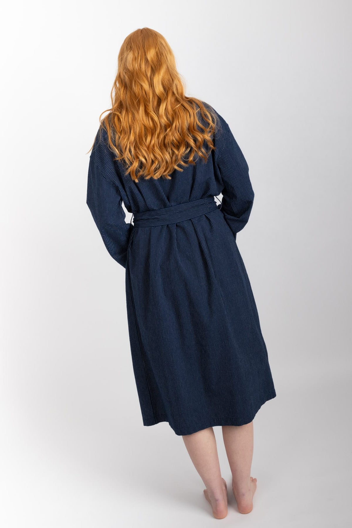 Everyday Robe, Navy Pinstripe