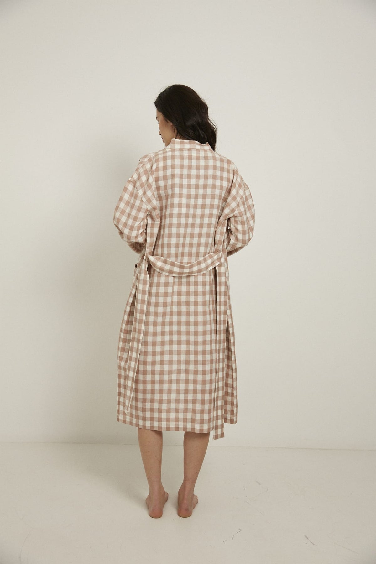Everyday Robe, Pink/White Check