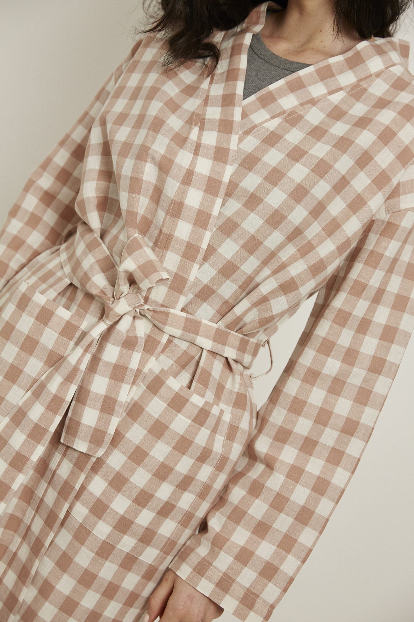 Everyday Robe, Pink/White Check