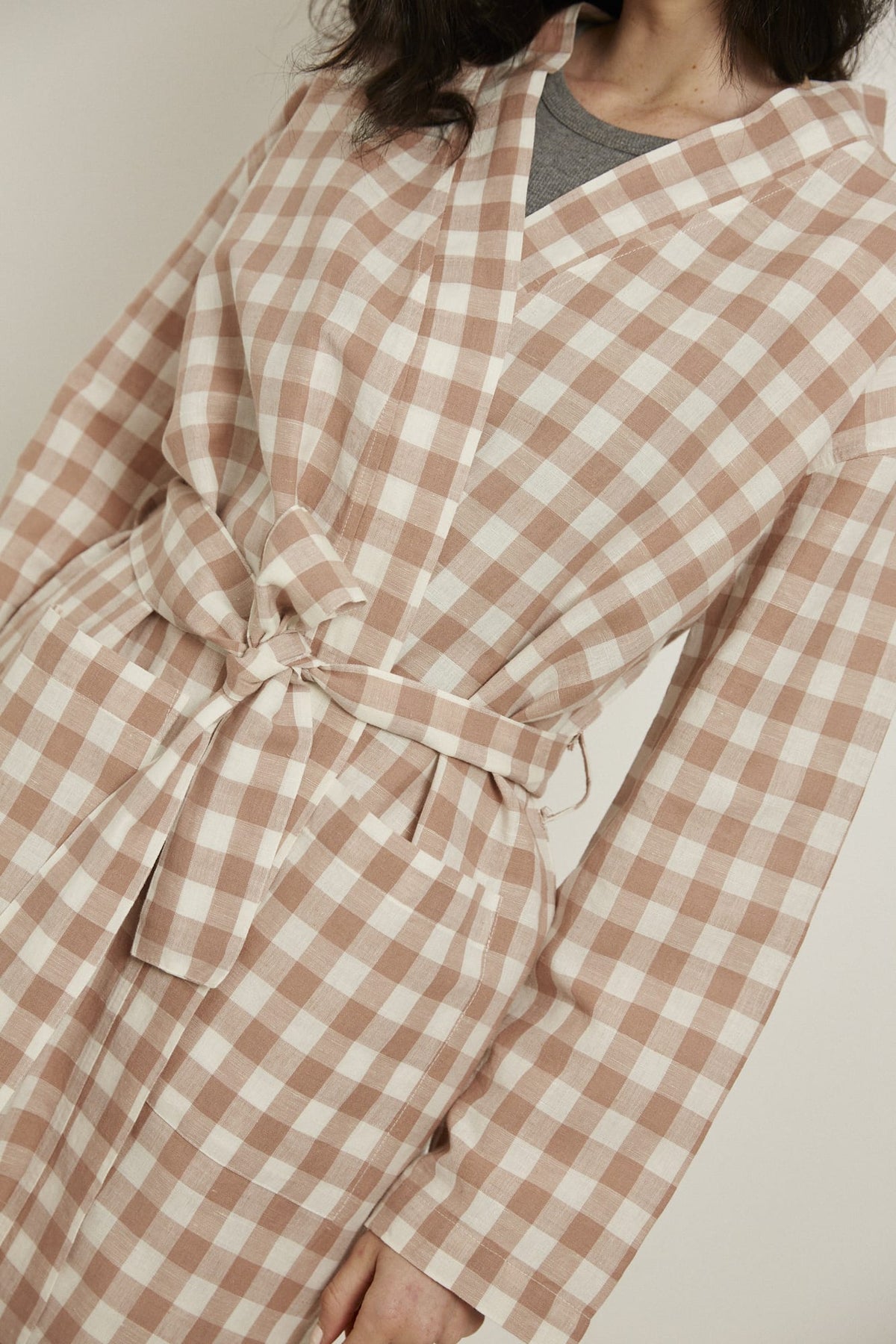 Everyday Robe, Pink/White Check