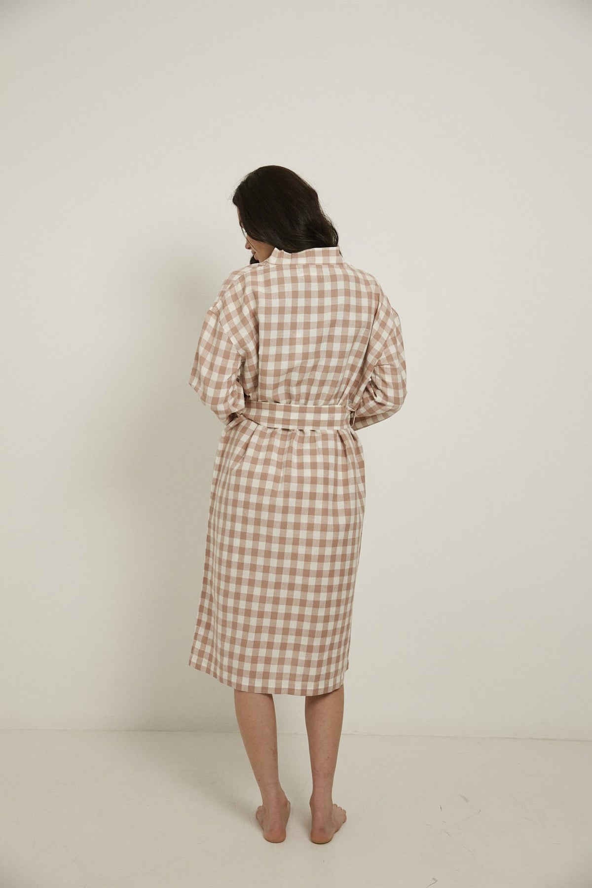 Everyday Robe, Pink/White Check