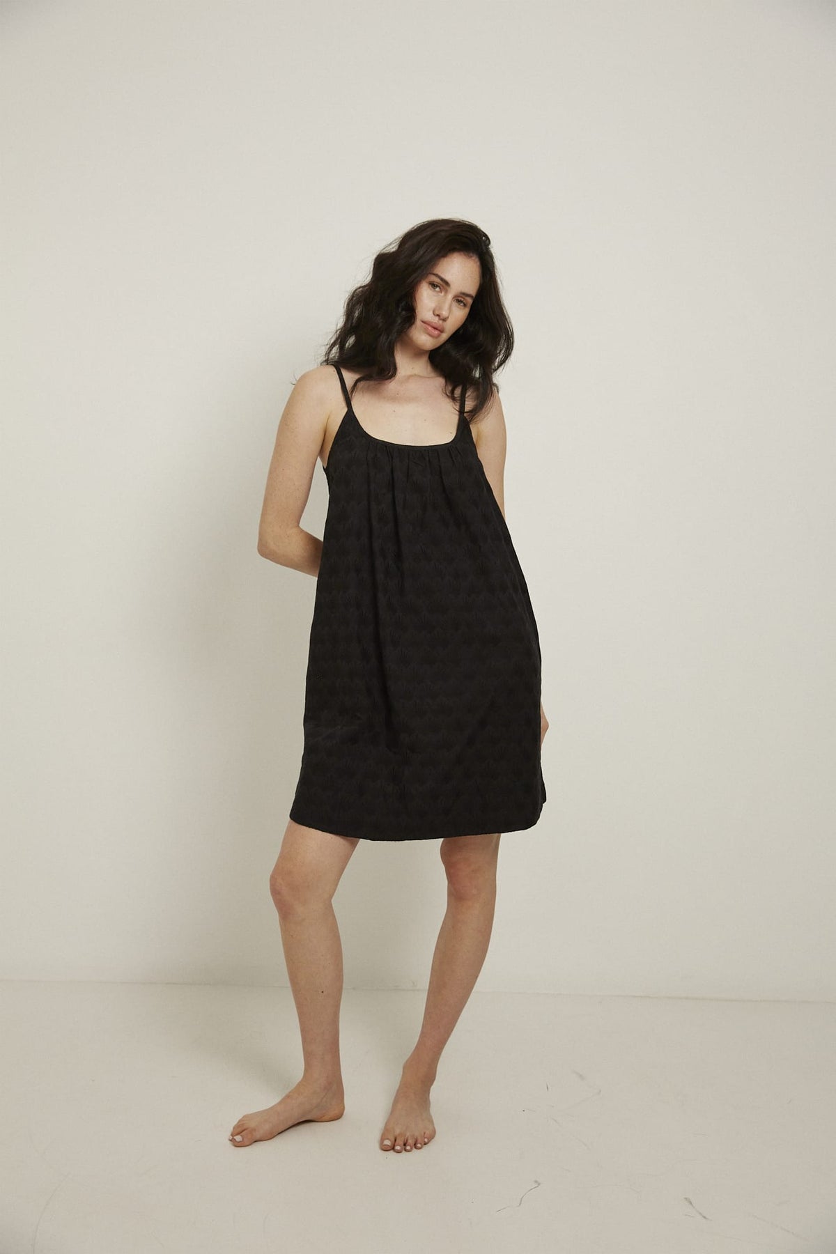 Evie Slip, Black Embroidery