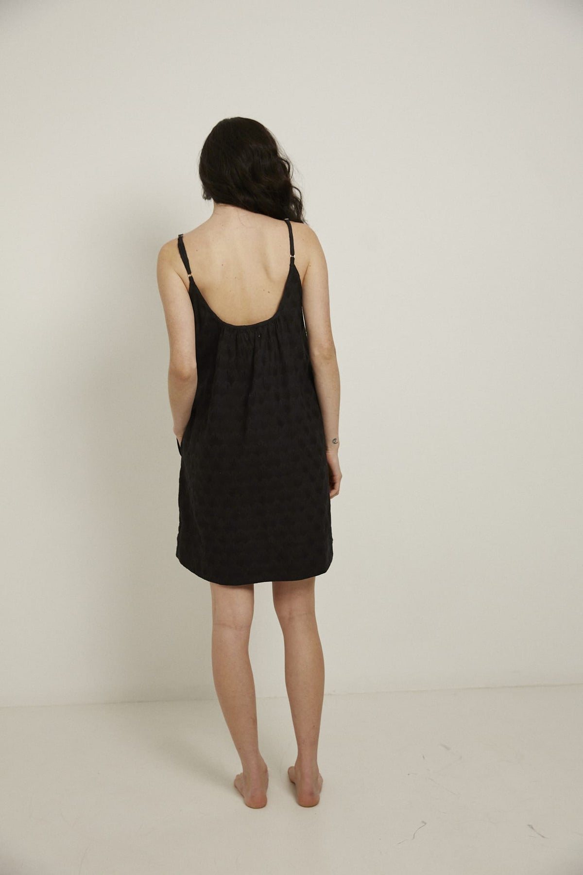 Evie Slip, Black Embroidery
