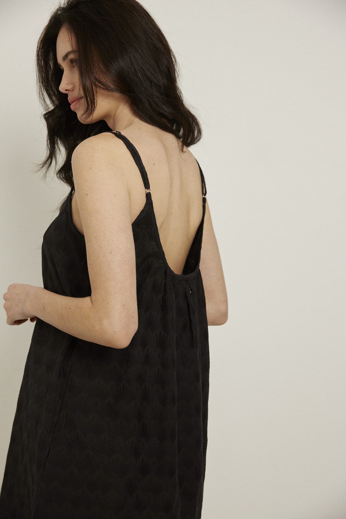 Evie Slip, Black Embroidery