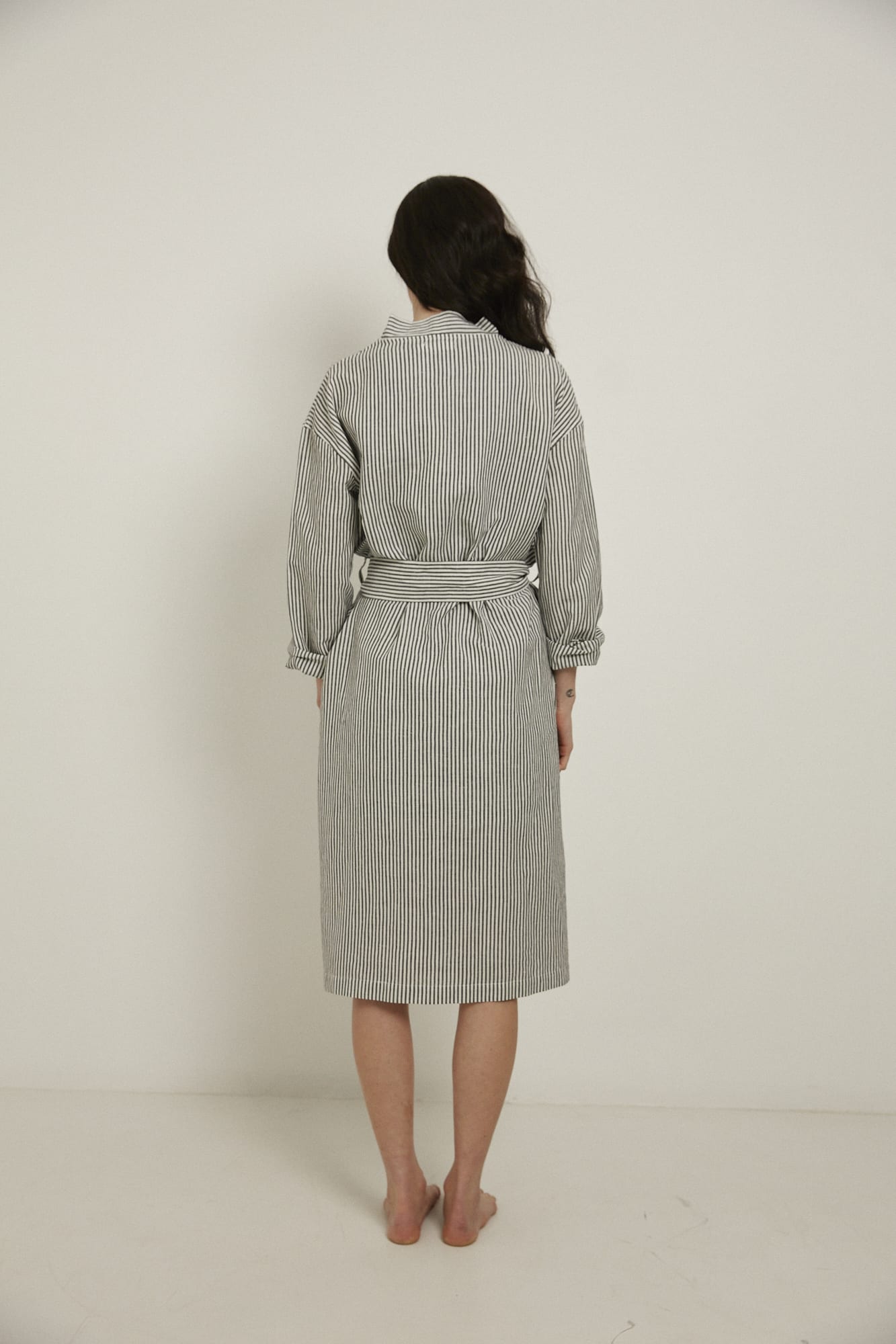 Everyday Robe, Black/White Stripe