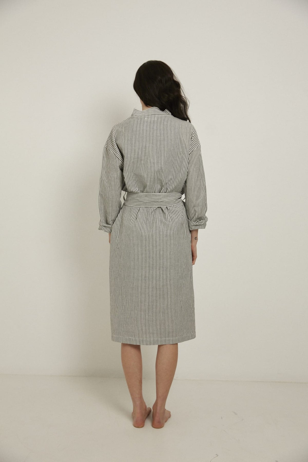 Everyday Robe, Black/White Stripe