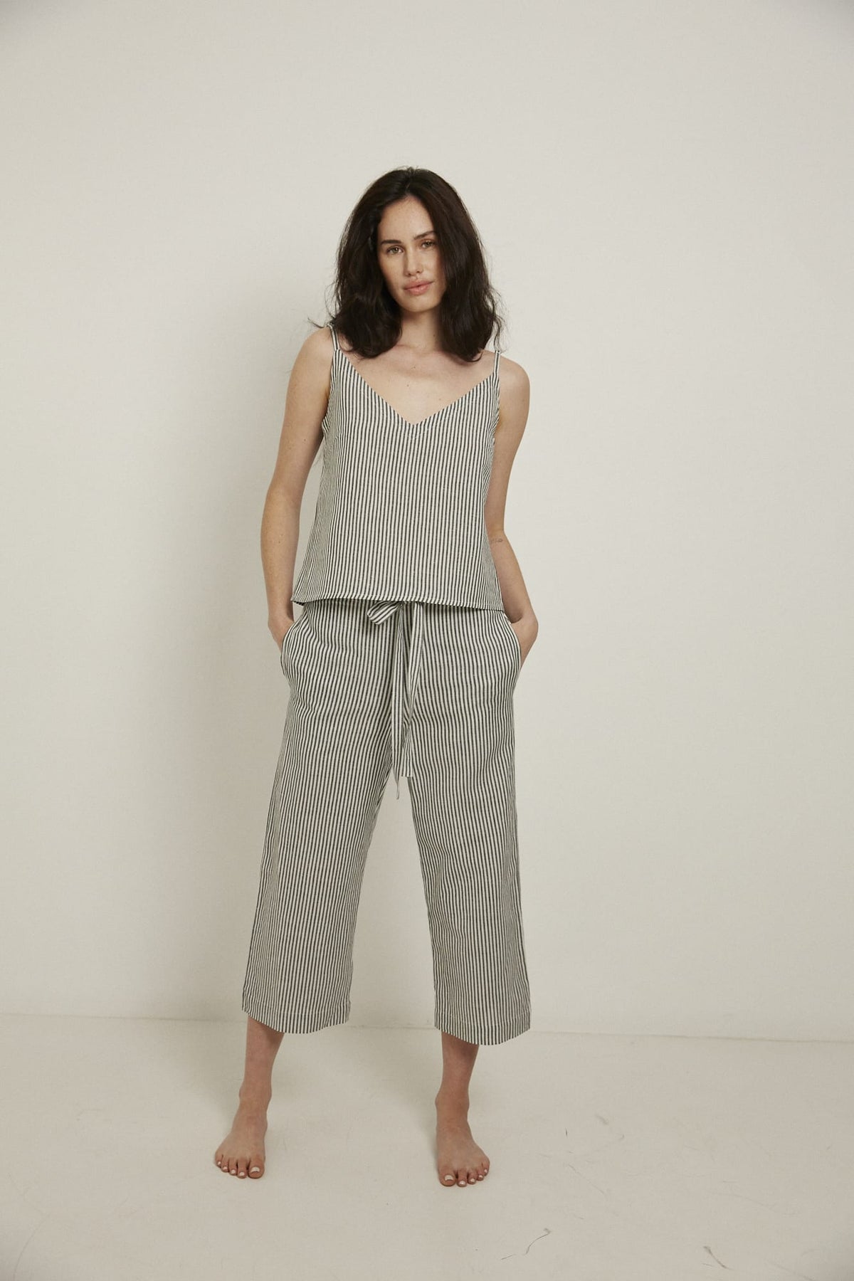 Paloma Set, Black/White Stripe