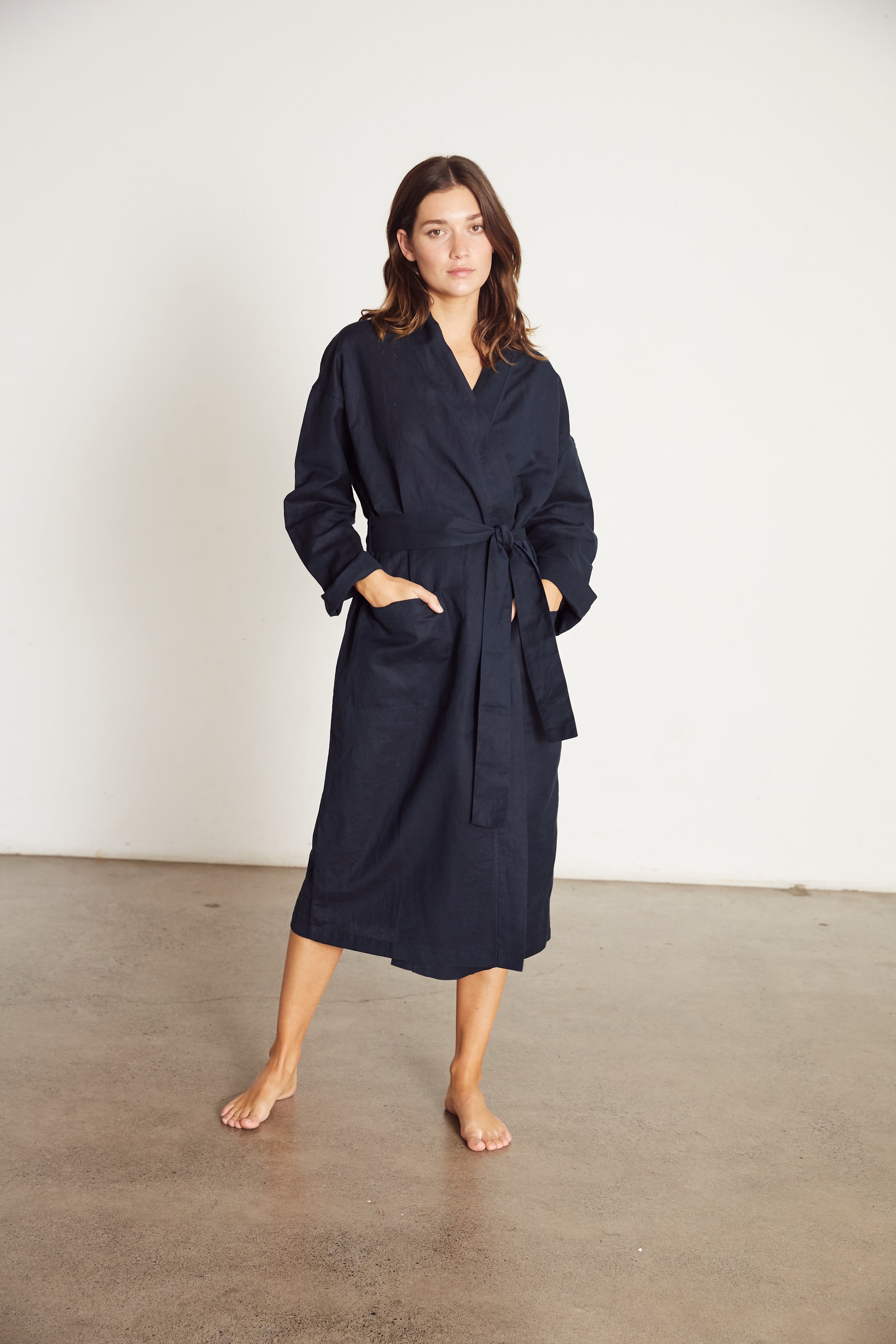 Short Robe Navy Everyday Robe, Navy – General Sleep
