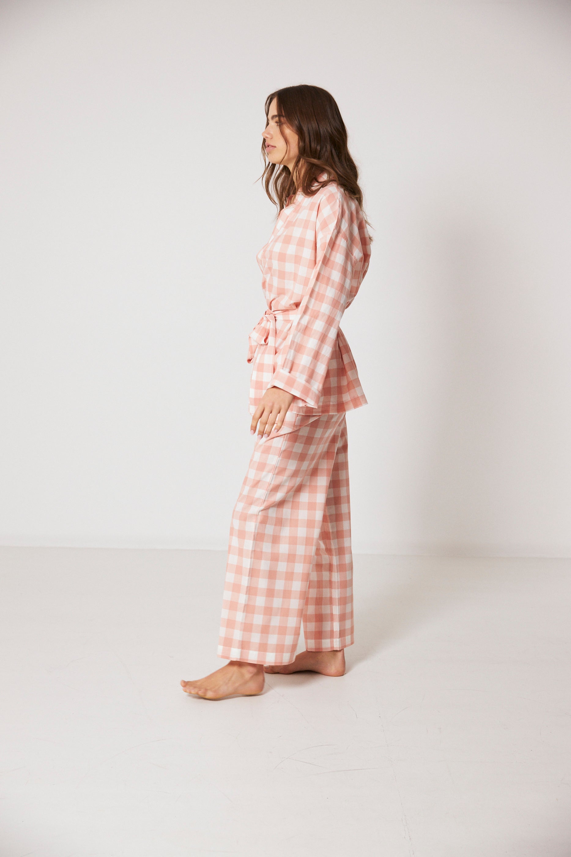 Wrap Set, Pink Gingham