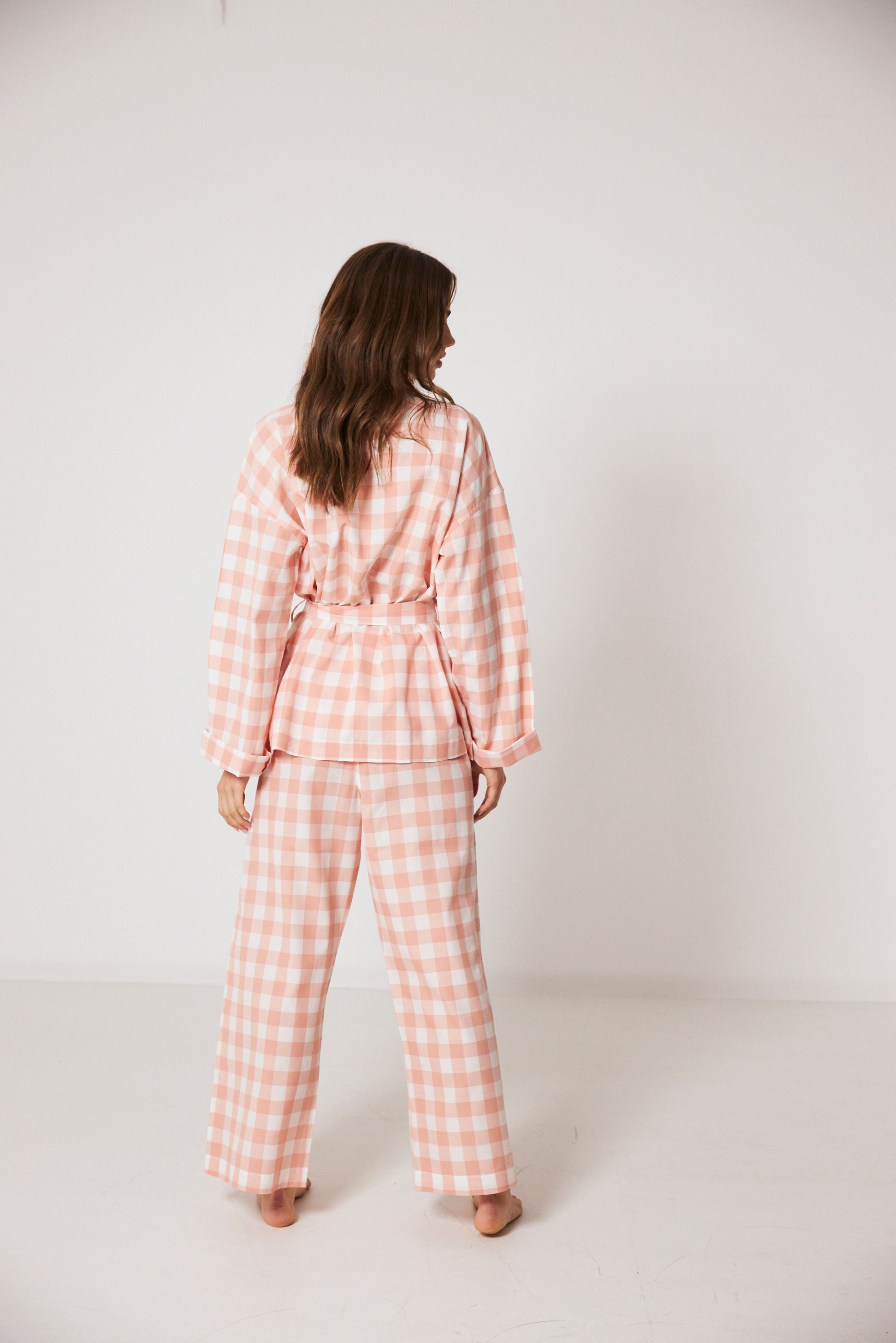 Wrap Set, Pink Gingham