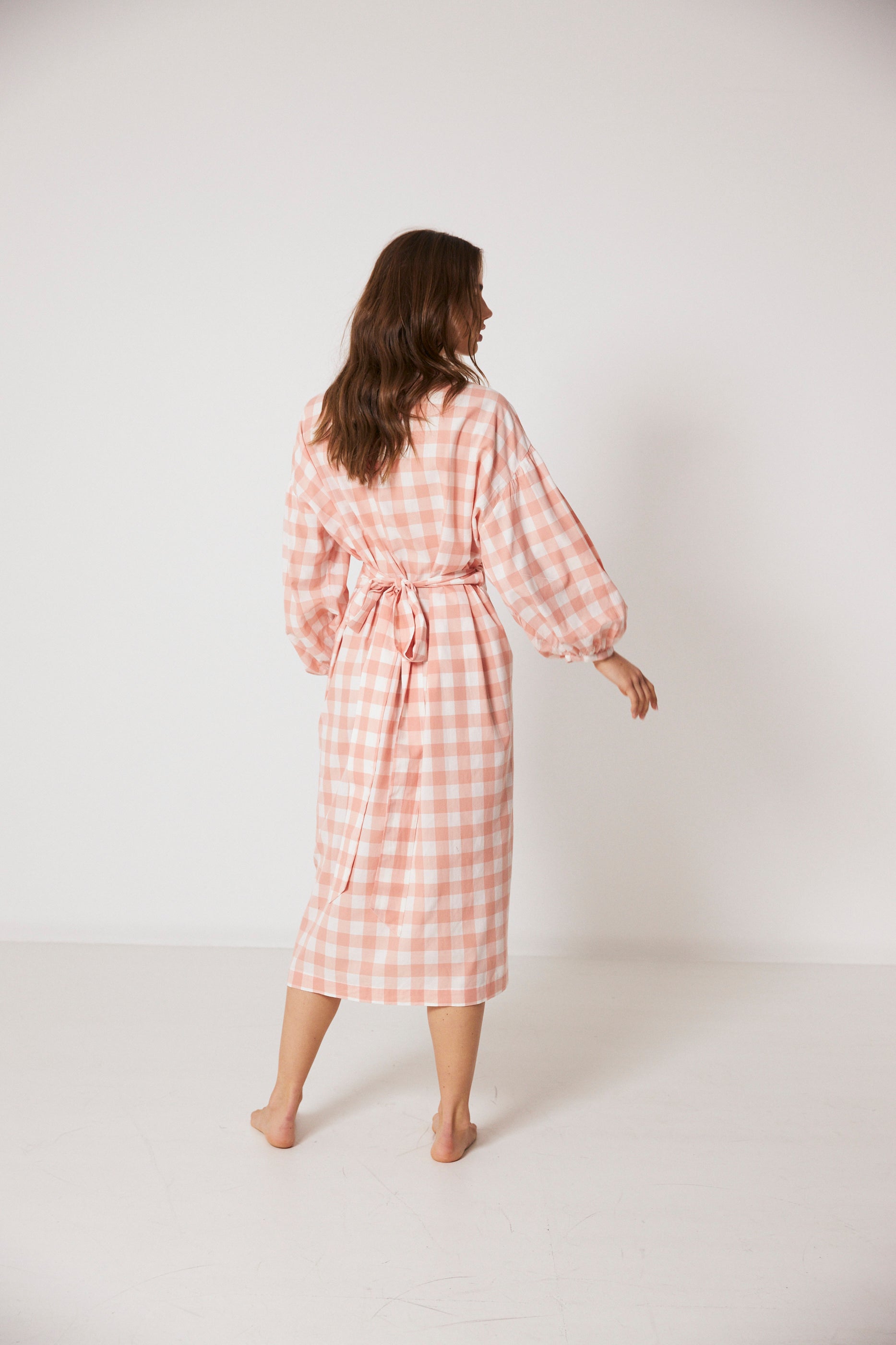 Agnes Wrap, Pink Gingham