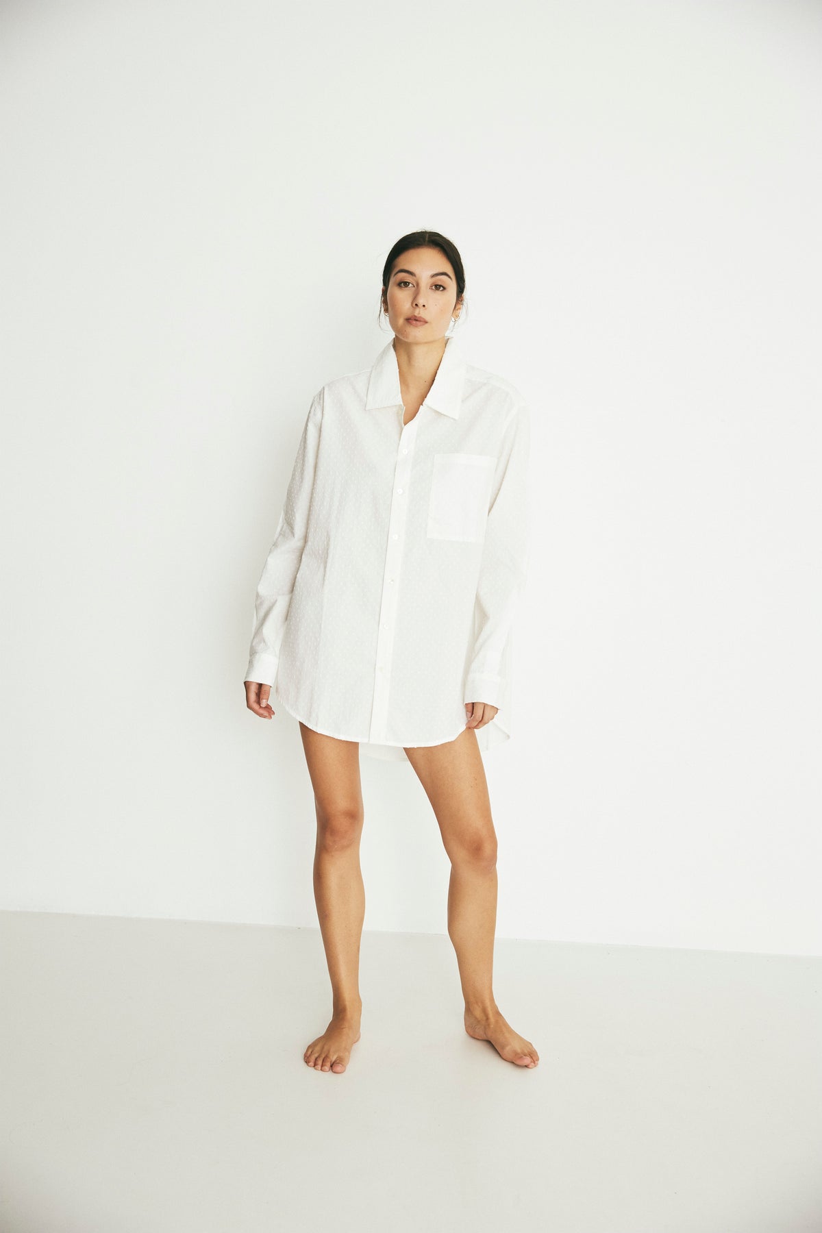 Everyone Shirt, White Swiss Dot