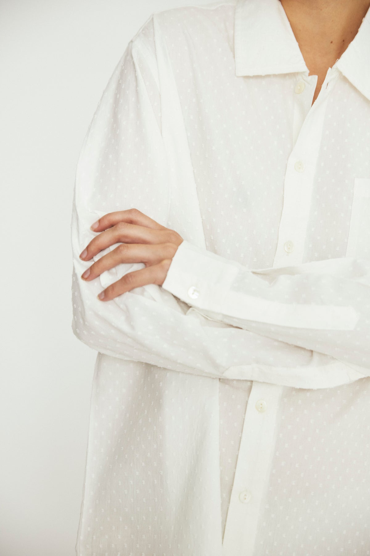 Everyone Shirt, White Swiss Dot