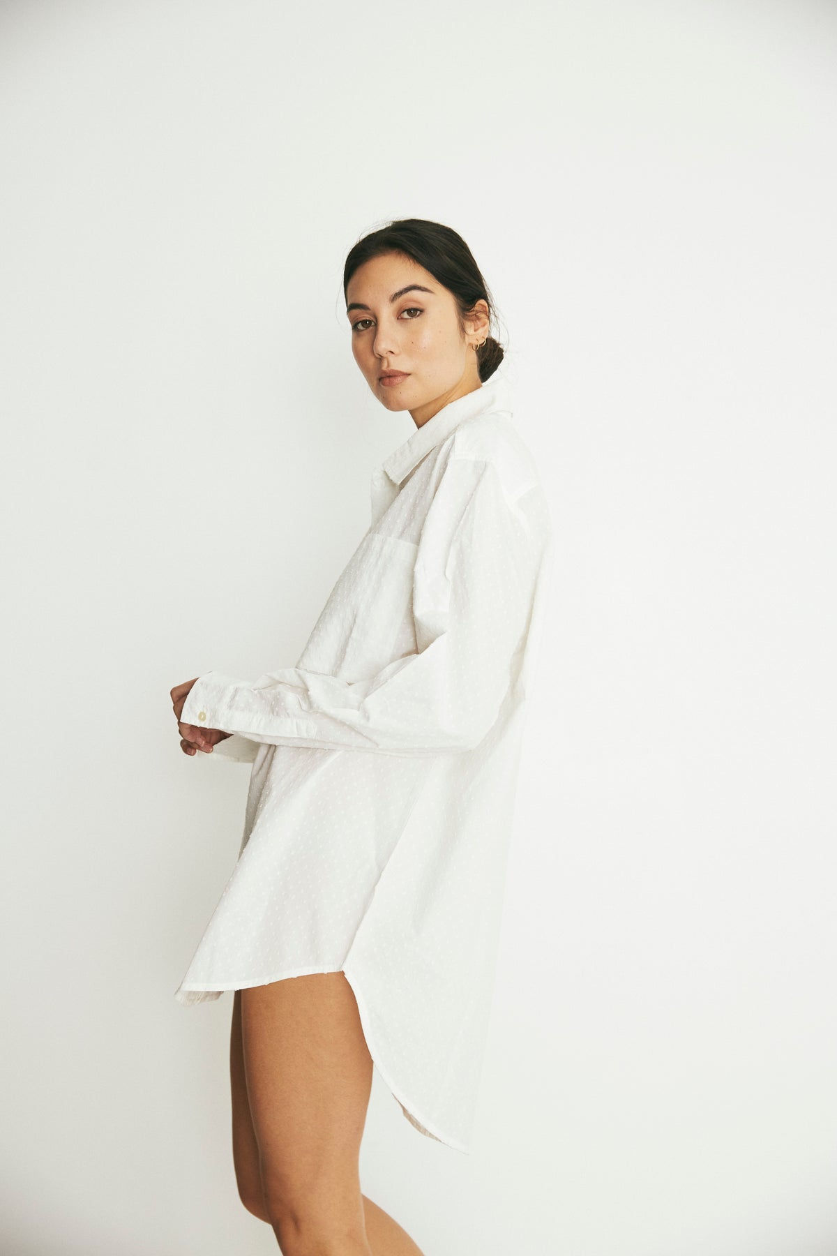 Everyone Shirt, White Swiss Dot