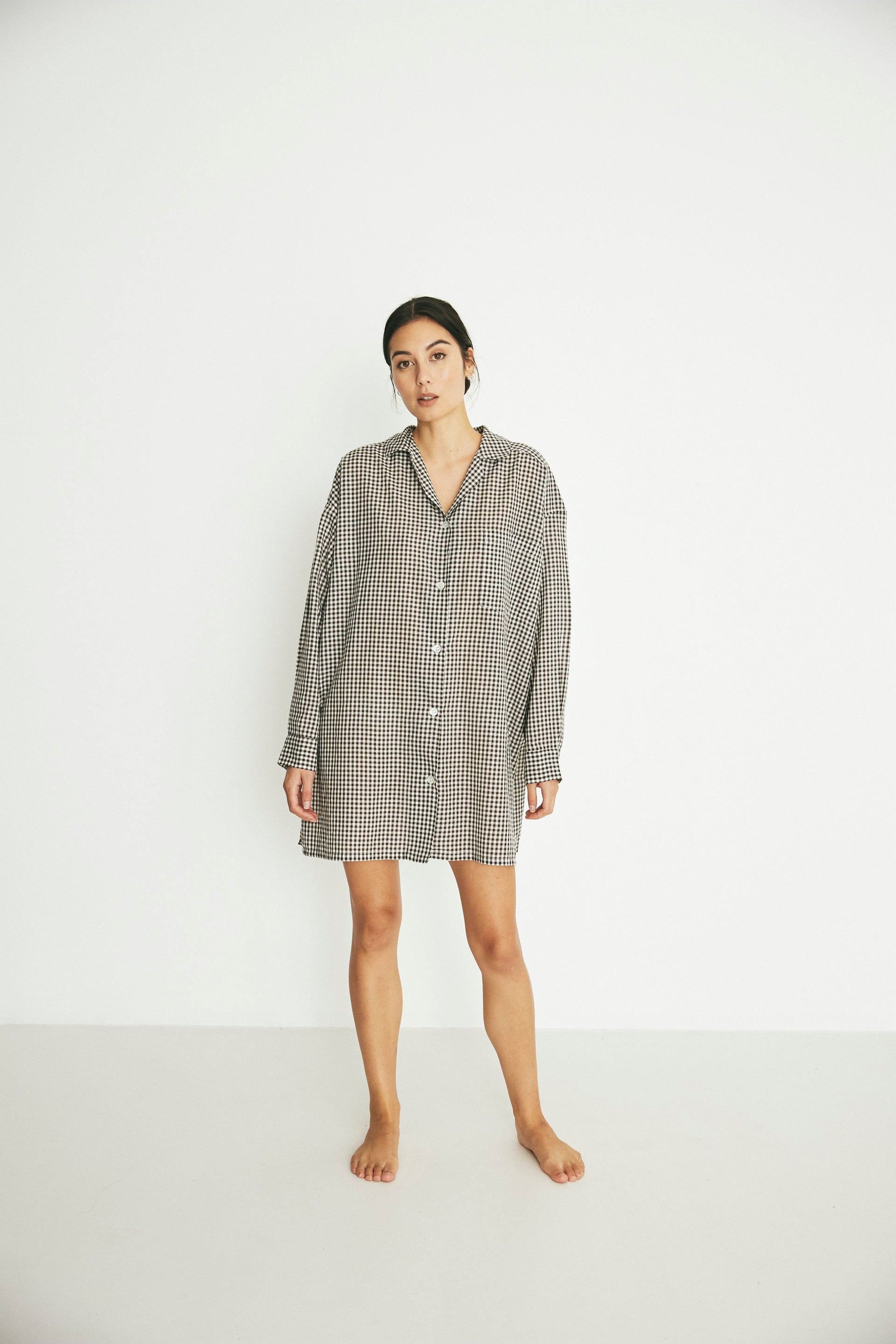 Sleep Shirt, Chocolate Gingham